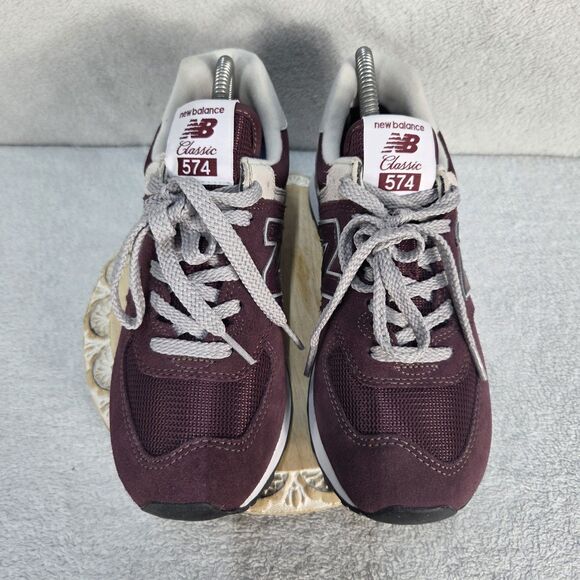NEW BALANCE 574 RUNNING TRAINER SPORT SNEAKERS WOMEN SHOES BURGUNDY SIZE 7.5 - Picture 5 of 14